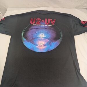 U2 UV Live At The Sphere Las Vegas Long Sleeve Black Concert Tee Size XL